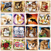 Knüpfset - Pferd‑ & Katze Knüpfkissen‑Set